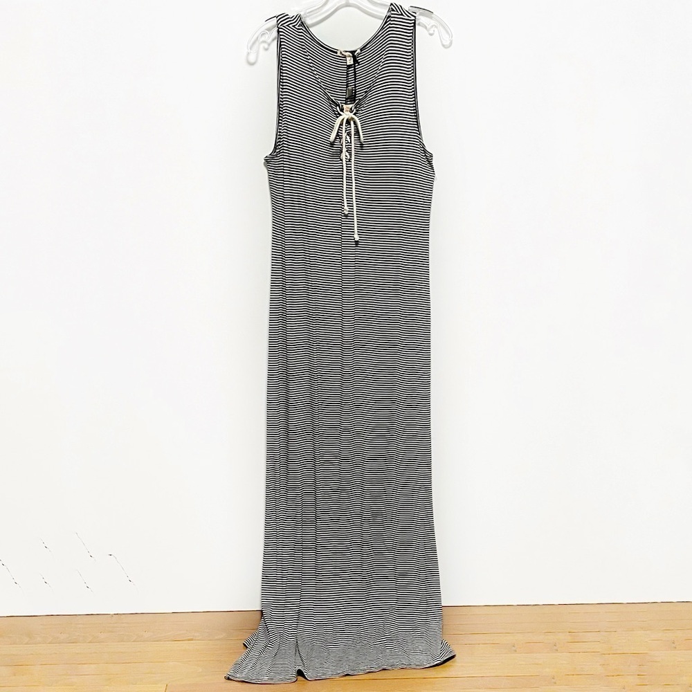About A Girl Timeless design Casual tie neck sleeveless Tank Jersey maxi dress